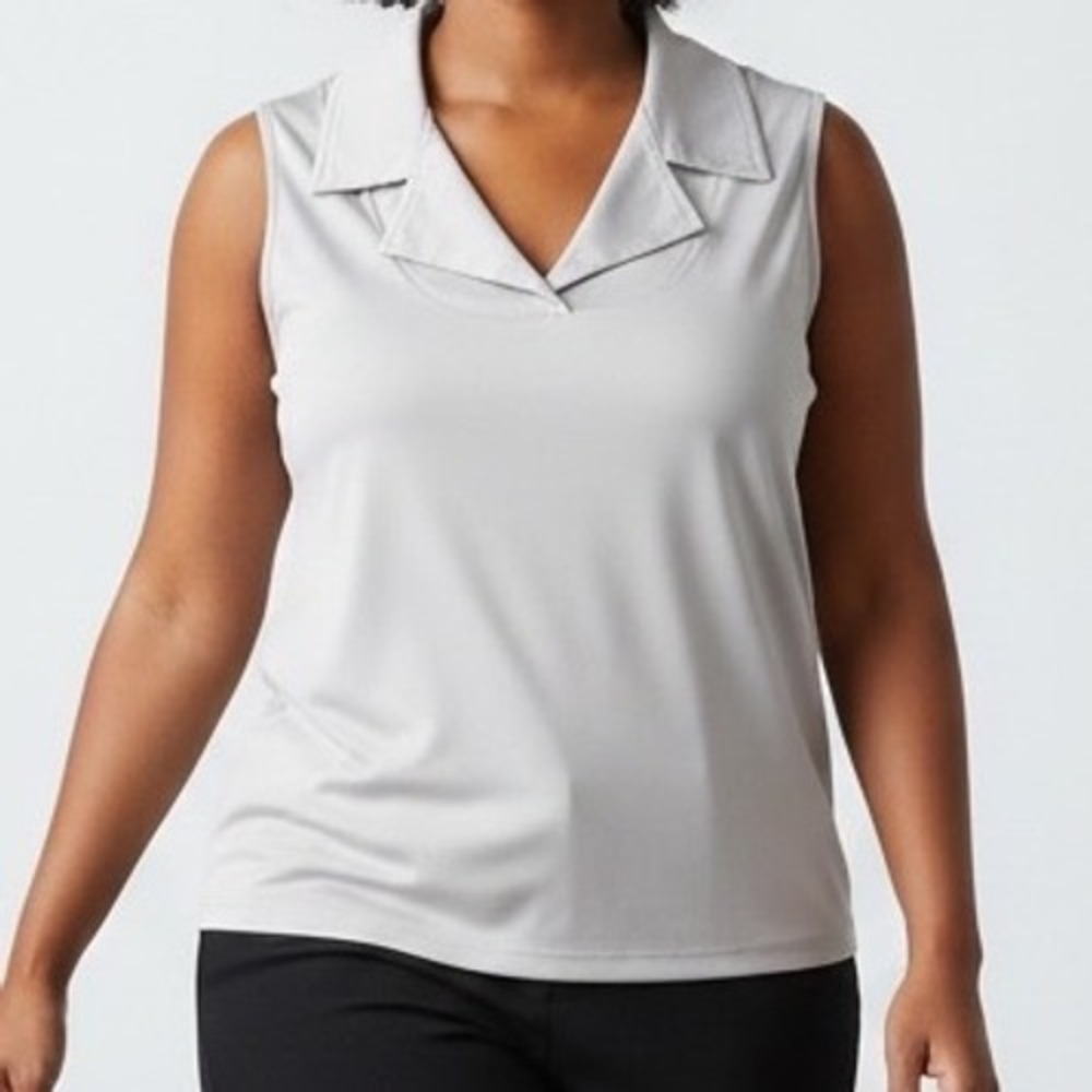 UnderCover Agent Kathleen Kirkwood Gray Collared Tank Top 1X minimalist layering